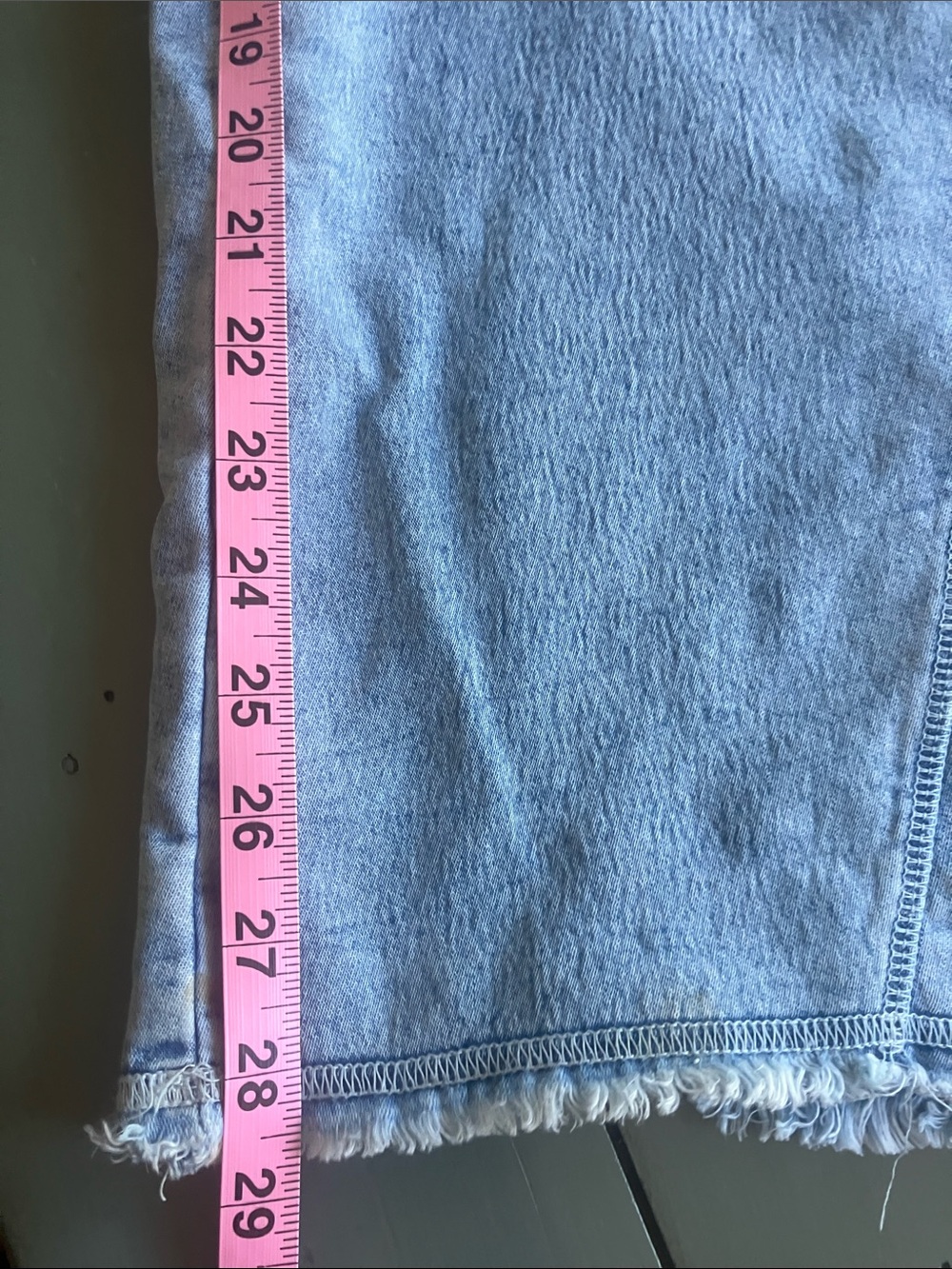 AERIE Real Soft Wide-Leg Jogger Style Blue Denim Pull-On Pants Raw Hem Size L - Picture 9 of 14